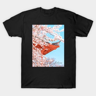 Sakura Cherry Blossom and temple T-Shirt